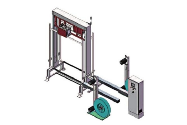 Top tie double pass strapping machine
