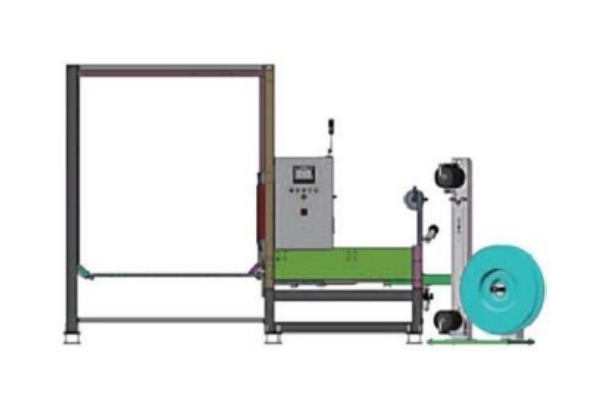 Through type pallet strapping machine